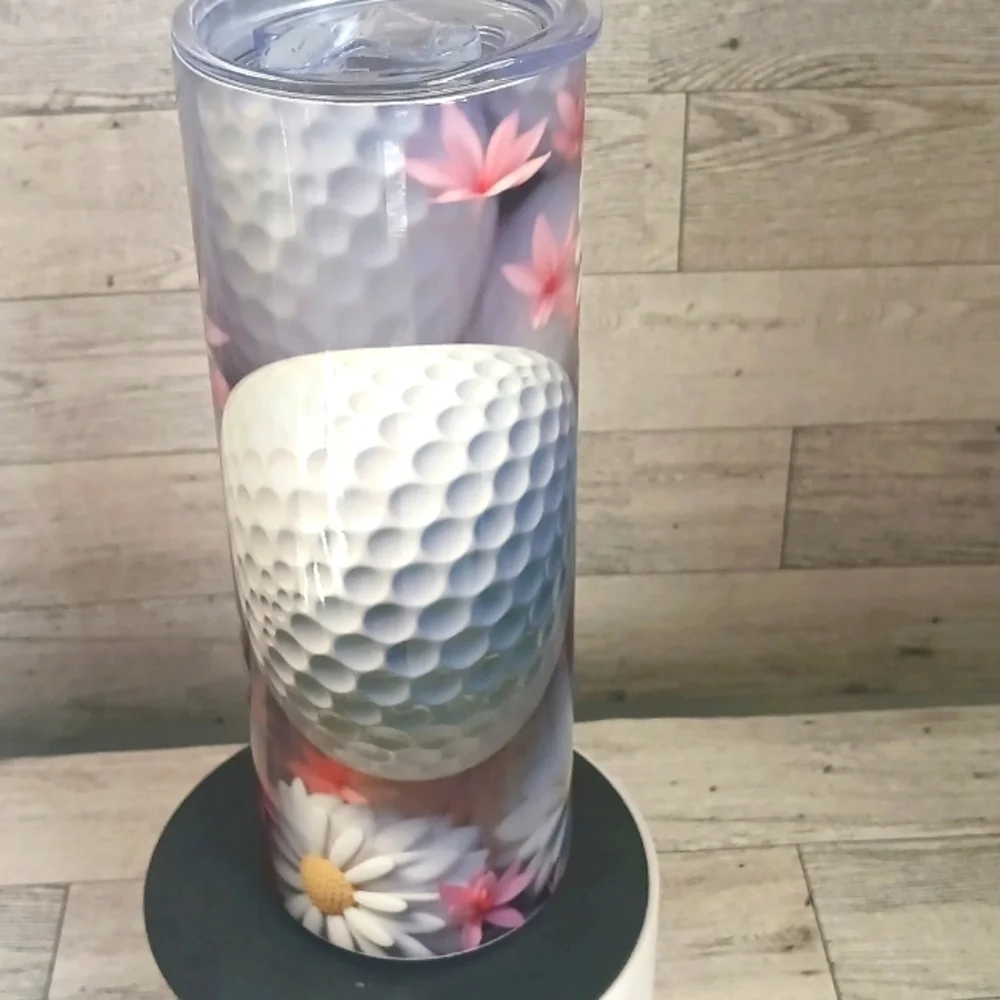 Golf and Flowers 20oz. Stainless steel tumbler - Picture 1 of 2